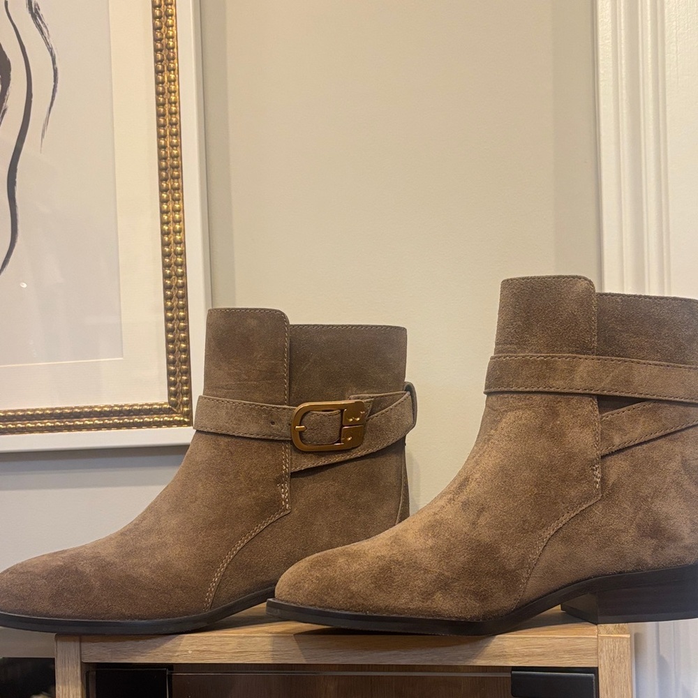 Tory Burch Tan Suede Ankle Boots